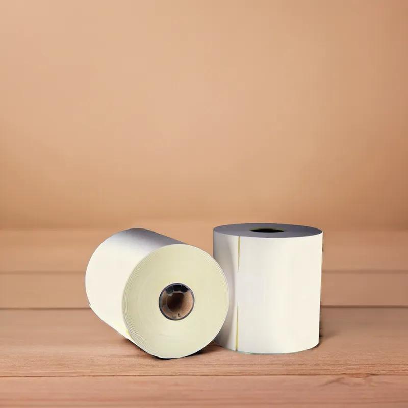 Register Tape Roll 3IN X100FT Paper 2PLY White Canary With 0.438IN Core Roll 50/Case