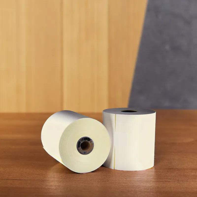 Register Tape Roll 3IN X100FT Paper 2PLY White Canary With 0.438IN Core Roll 50/Case