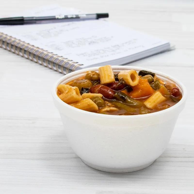 Dart® J Cup® Bowl 10 OZ EPS White Round Insulated 50 Count/Pack 20 Packs/Case 1000 Count/Case