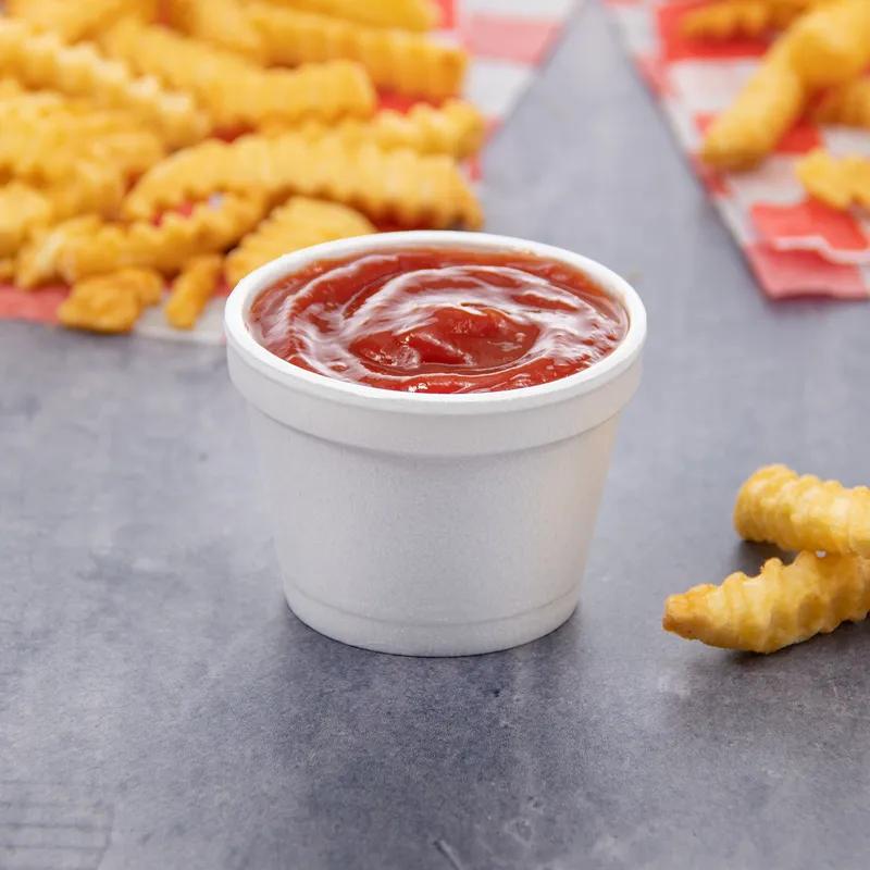 Dart® J Cup® Food Container Base 4 OZ EPS White Round Insulated 50 Count/Pack 20 Packs/Case 1000 Count/Case