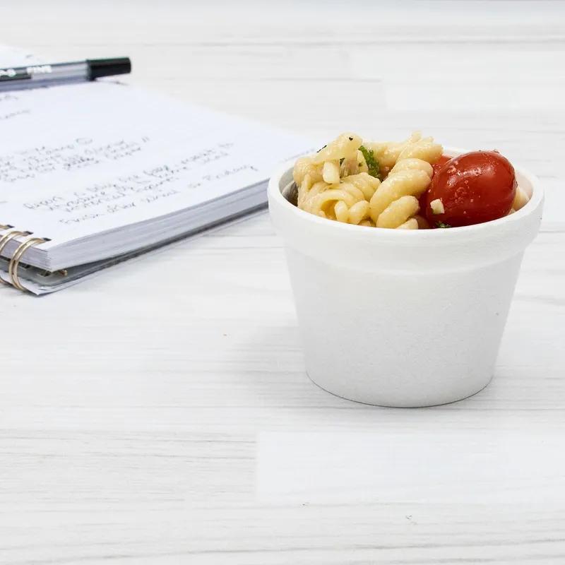 Dart® J Cup® Food Container Base 4 OZ EPS White Round Insulated 50 Count/Pack 20 Packs/Case 1000 Count/Case