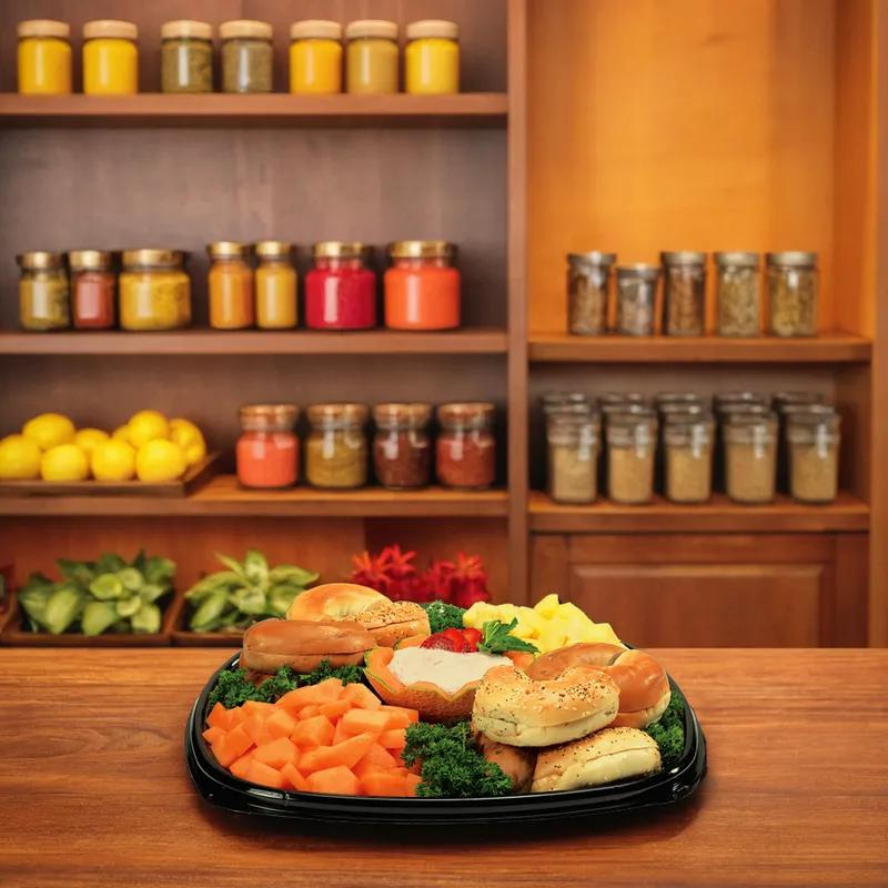 Serving Tray Base & Lid Combo With Dome Lid 14.5X14.5 IN PP Black Square 25/Case