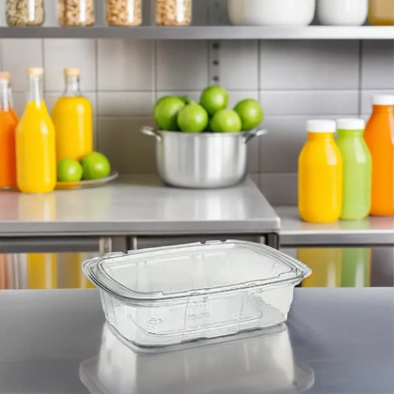 Crystal Seal® Deli Container Base 20 OZ PET Clear Tamper-Evident Tamper-Resistant 164/Case