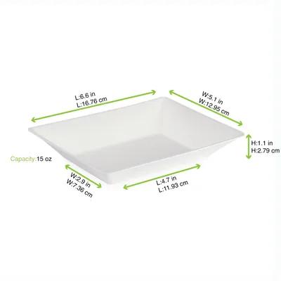 Plate 6.6X5.1X1.1 IN Sugarcane White Microwave Safe Freezer Safe 100 Count/Pack 6 Packs/Case 600 Count/Case