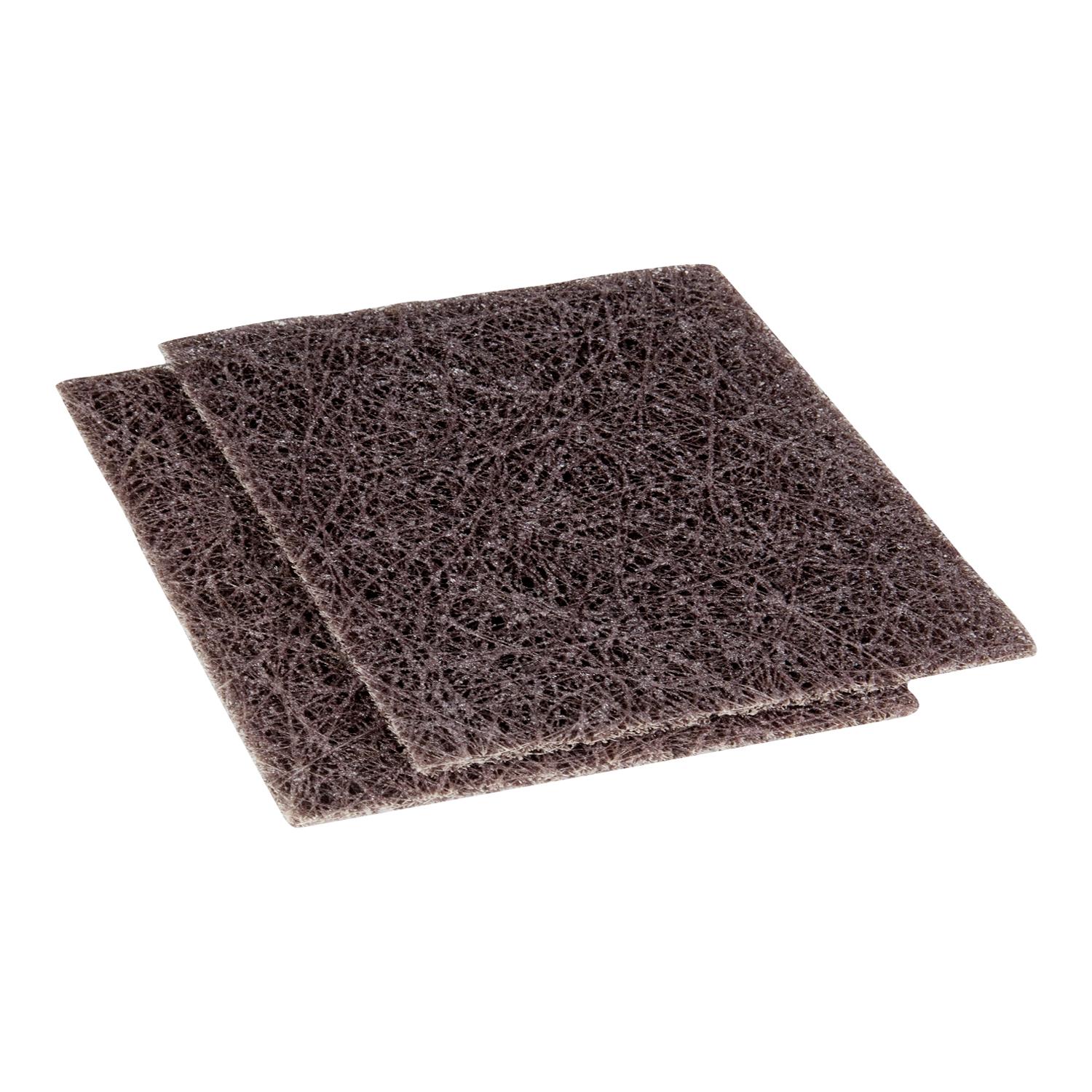 3M™ 82 Griddle Pad 5.5X4.5 IN Heavy Duty Fiber Brown Rectangle Reusable Dishwasher Safe 10 Count/Box 4 Box/Case