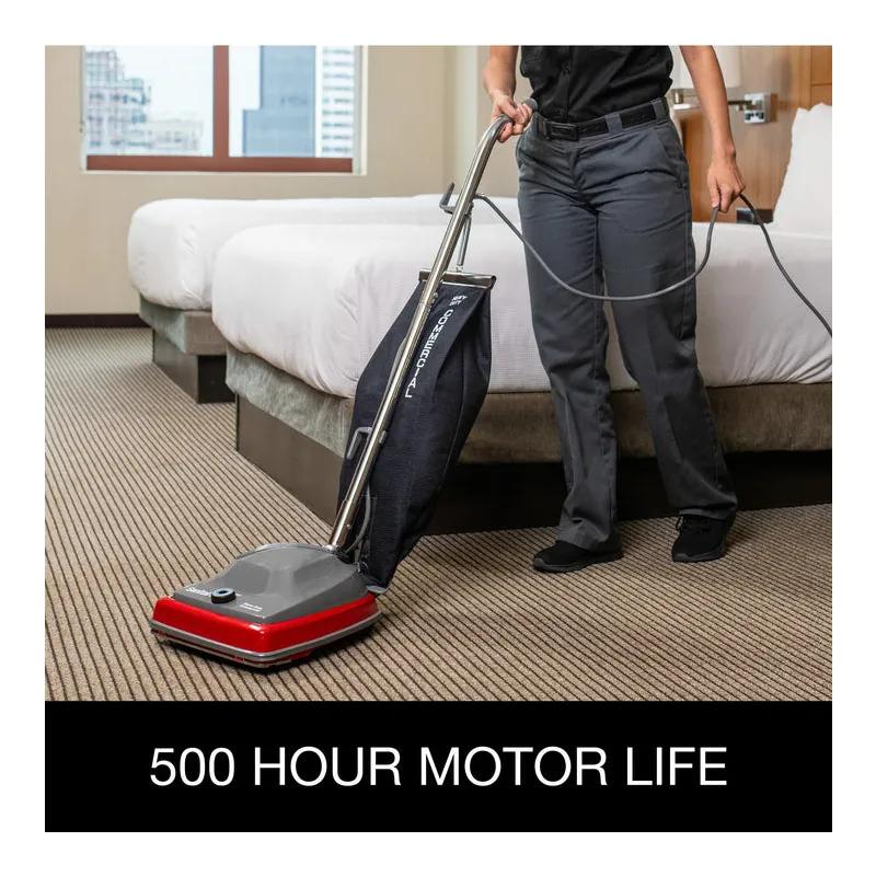 Sanitaire® TRADITION® Commercial Use Upright Vacuum Shake Out Bag 18 QT 12IN Black Gray Red Plastic 5 amp 1/Each