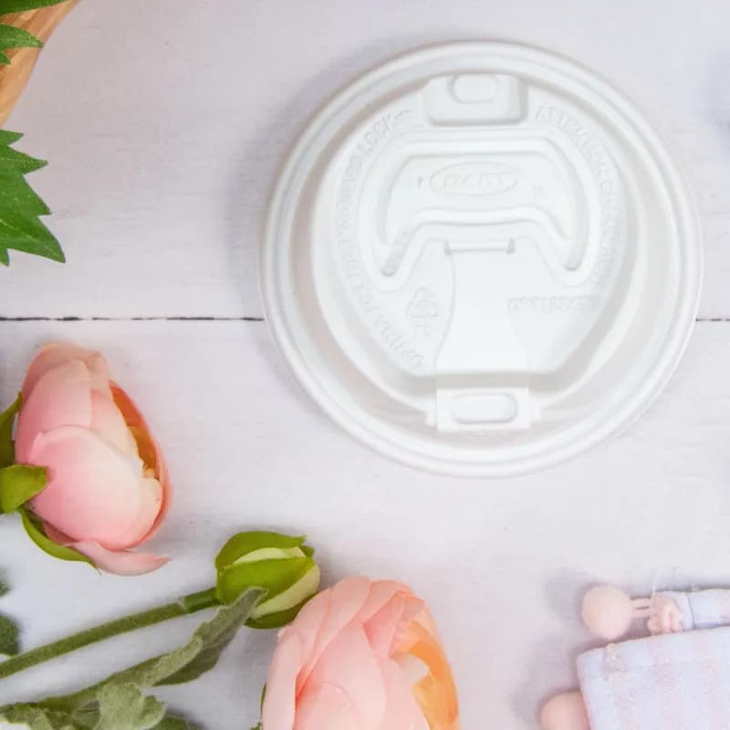 Dart® Optima® Lid Dome 3.78X0.99 IN HIPS White For 12-24 OZ Hot Cup Reclosable Tab 100 Count/Pack 12 Packs/Case