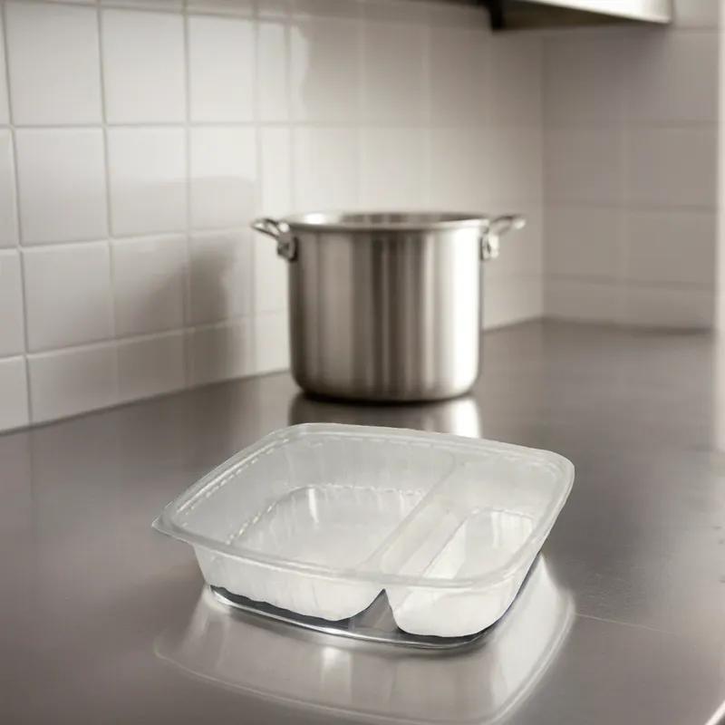 Dart® ClearPac® Deli Container Base 32.8 OZ 2 Compartment OPS Clear Rectangle 250/Case