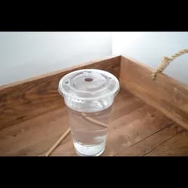 Super Sips Lid Flat 3.9 IN PET Translucent For 12-16-20-24 OZ Cup With Hole 1000/Case