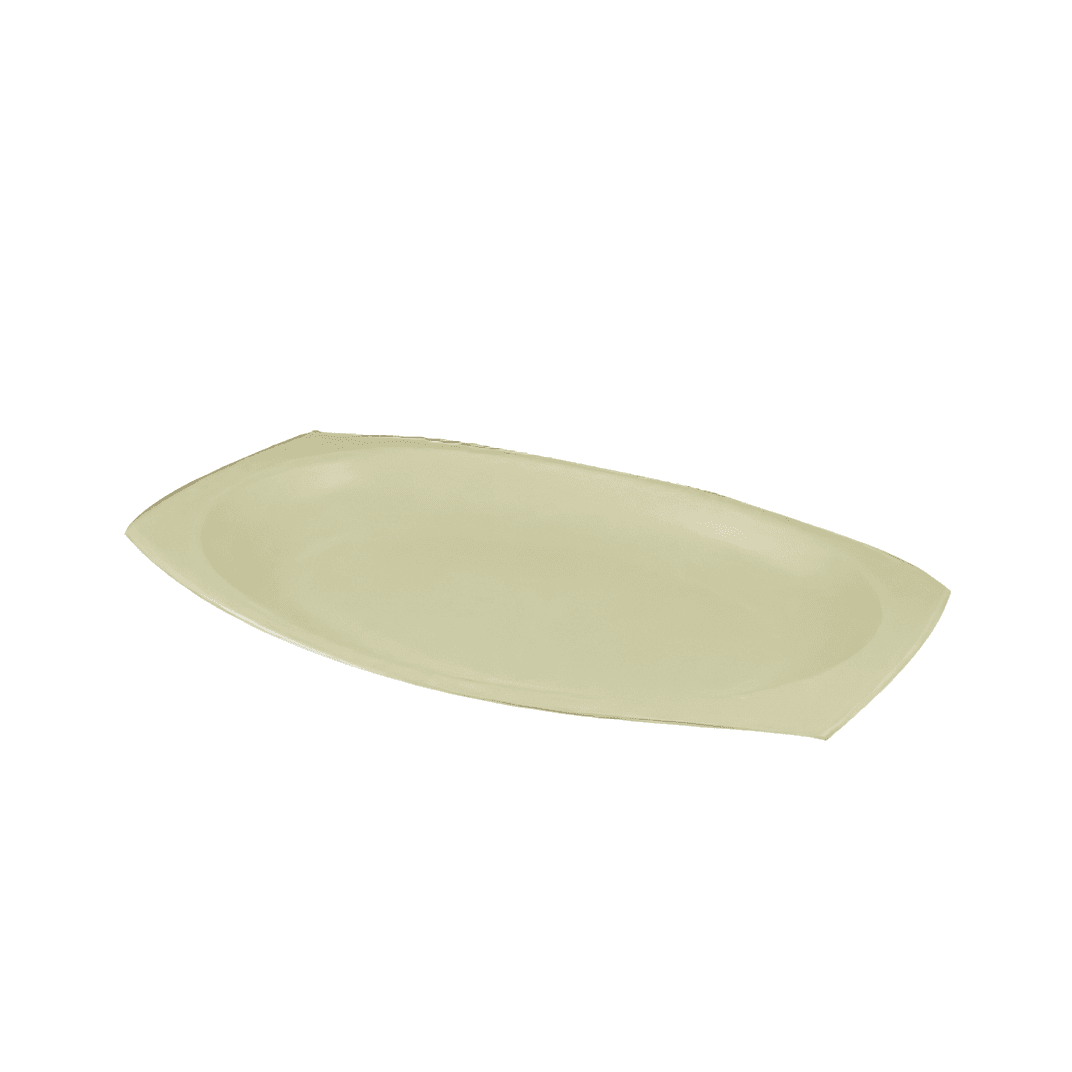Dart® Quiet Classic® Serving Tray Base 11X11 IN Polystyrene Foam Yellow Oval 500/Case
