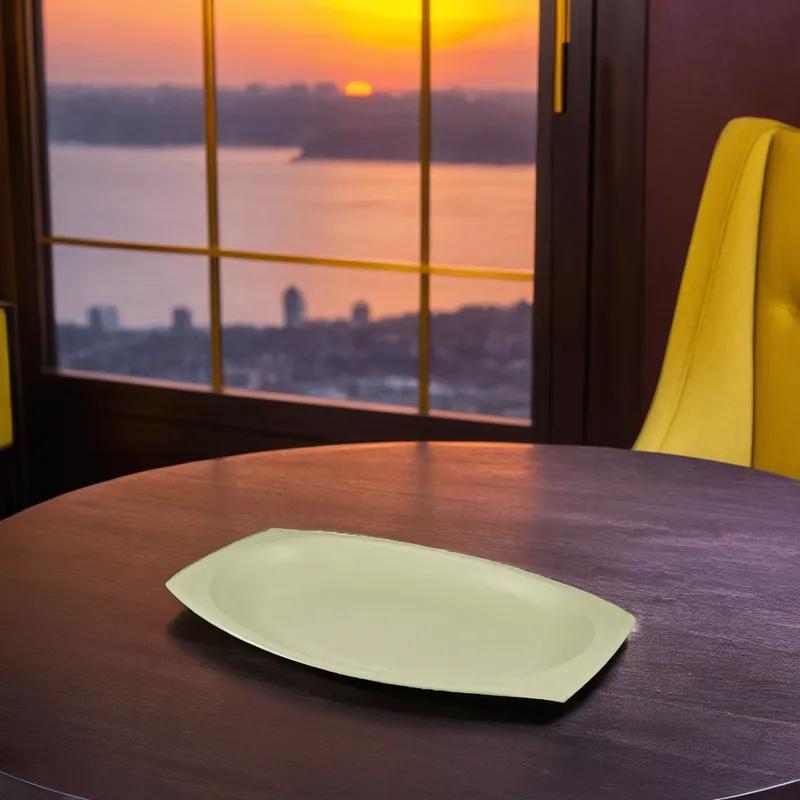 Dart® Quiet Classic® Serving Tray Base 11X11 IN Polystyrene Foam Yellow Oval 500/Case