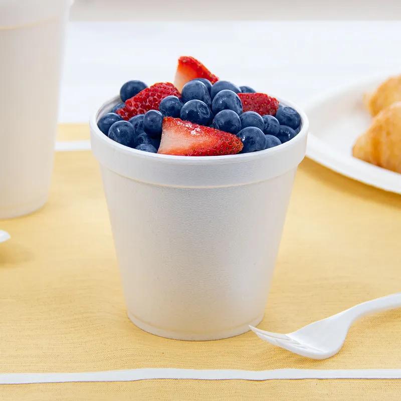 Dart® J Cup® Cup Squat Medium (MED) 16 OZ EPS White Round Insulated 25 Count/Pack 20 Packs/Case 500 Count/Case