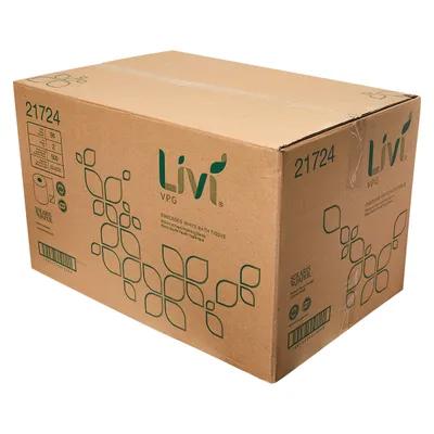 Livi® Toilet Paper & Tissue Roll 4.06X3.66 IN 2PLY White 1.77IN Core Diameter 500 Sheets/Roll 96 Rolls/Case