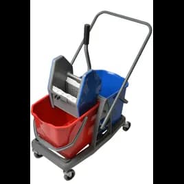 Mop Bucket & Wringer 26.5X15.5X39.75 IN Plastic Red Blue Down Press Double Combo 2/Case