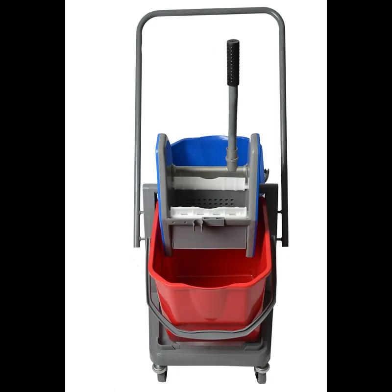 Mop Bucket & Wringer 26.5X15.5X39.75 IN Plastic Red Blue Down Press Double Combo 2/Case