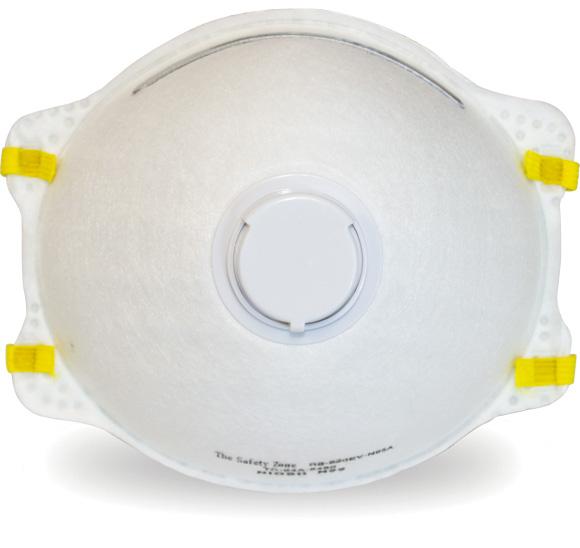 Respirator White With Exhalation Valve 10/Box