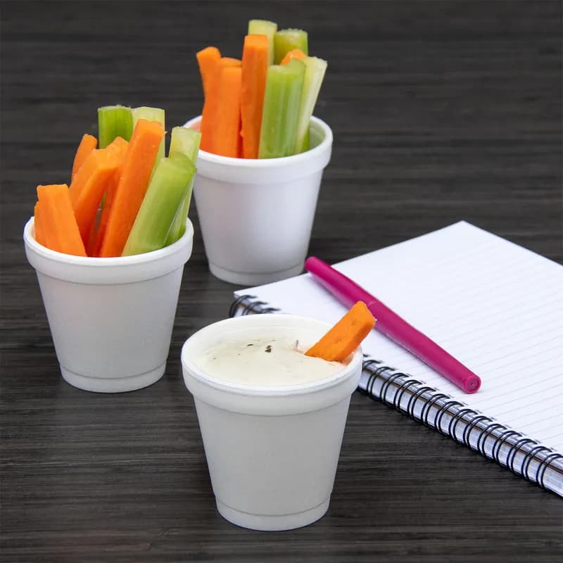 Dart® J Cup® Cup Insulated 4 OZ EPS White 50 Count/Pack 20 Packs/Case 1000 Count/Case