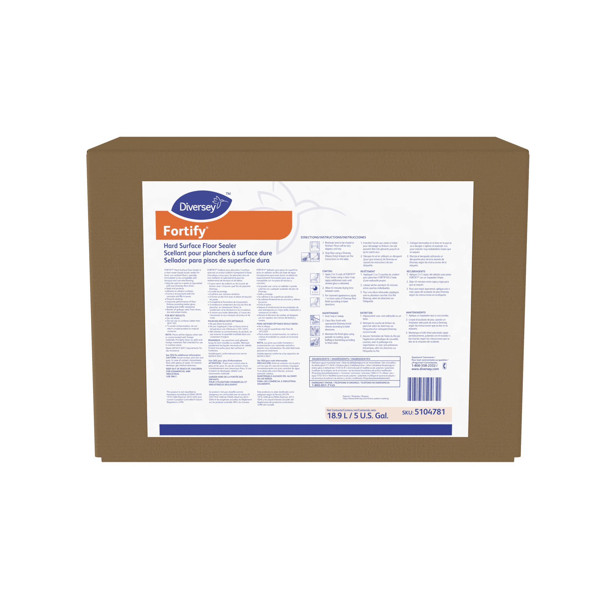 Fortify® Floor Sealer 5 GAL Liquid RTU Bag-in-Box (BIB) Water-Based Acrylic 1/Case