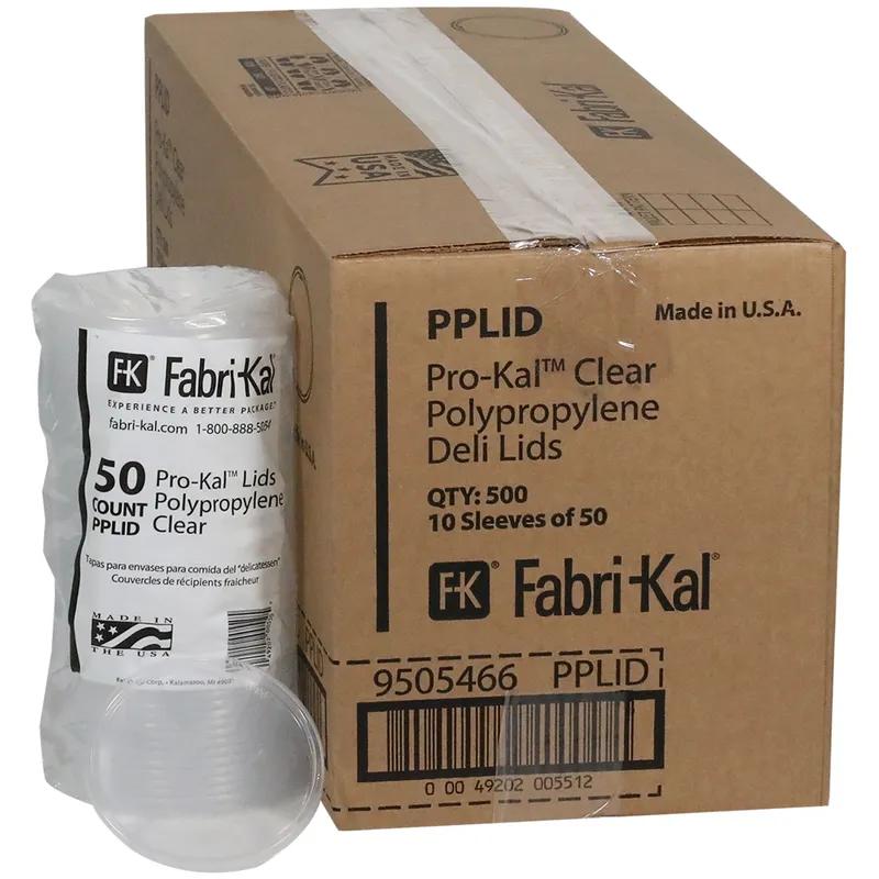 Lid Flat 4.7X0.3 IN 1 Compartment PP Clear Round For 8-12-16-24-32 OZ Deli Container Unhinged Flush Fit 500/Case