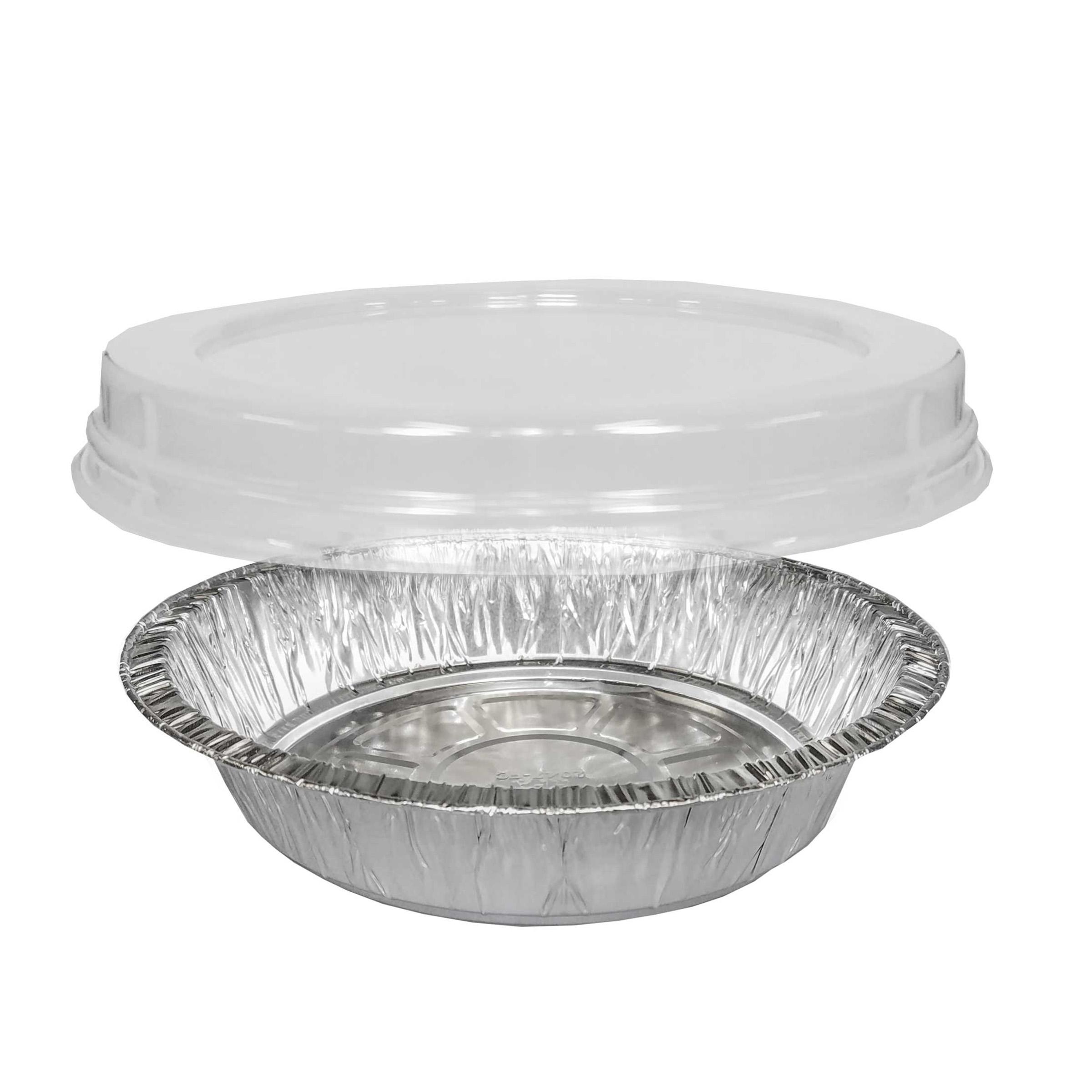 JCO Take-Out Container Base & Lid Combo With Dome Lid 24 OZ Aluminum Plastic Silver Clear Round 150/Case