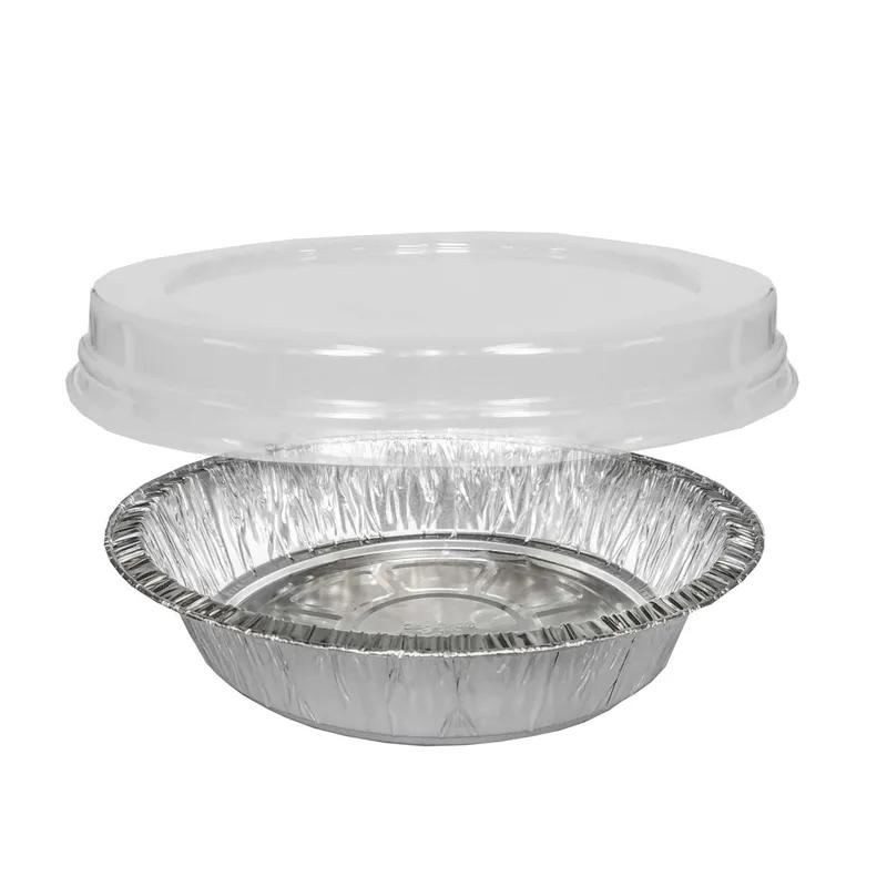 JCO Take-Out Container Base & Lid Combo With Dome Lid 24 OZ Aluminum Plastic Silver Clear Round 150/Case