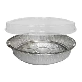 JCO Take-Out Container Base & Lid Combo With Dome Lid 48 OZ Aluminum Plastic Silver Clear Round 150/Case
