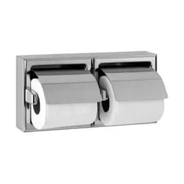 Toilet Paper Dispenser 12.38X6.19 IN Chrome Plated Surface Mount 2-Roll With Hoods 1/Each