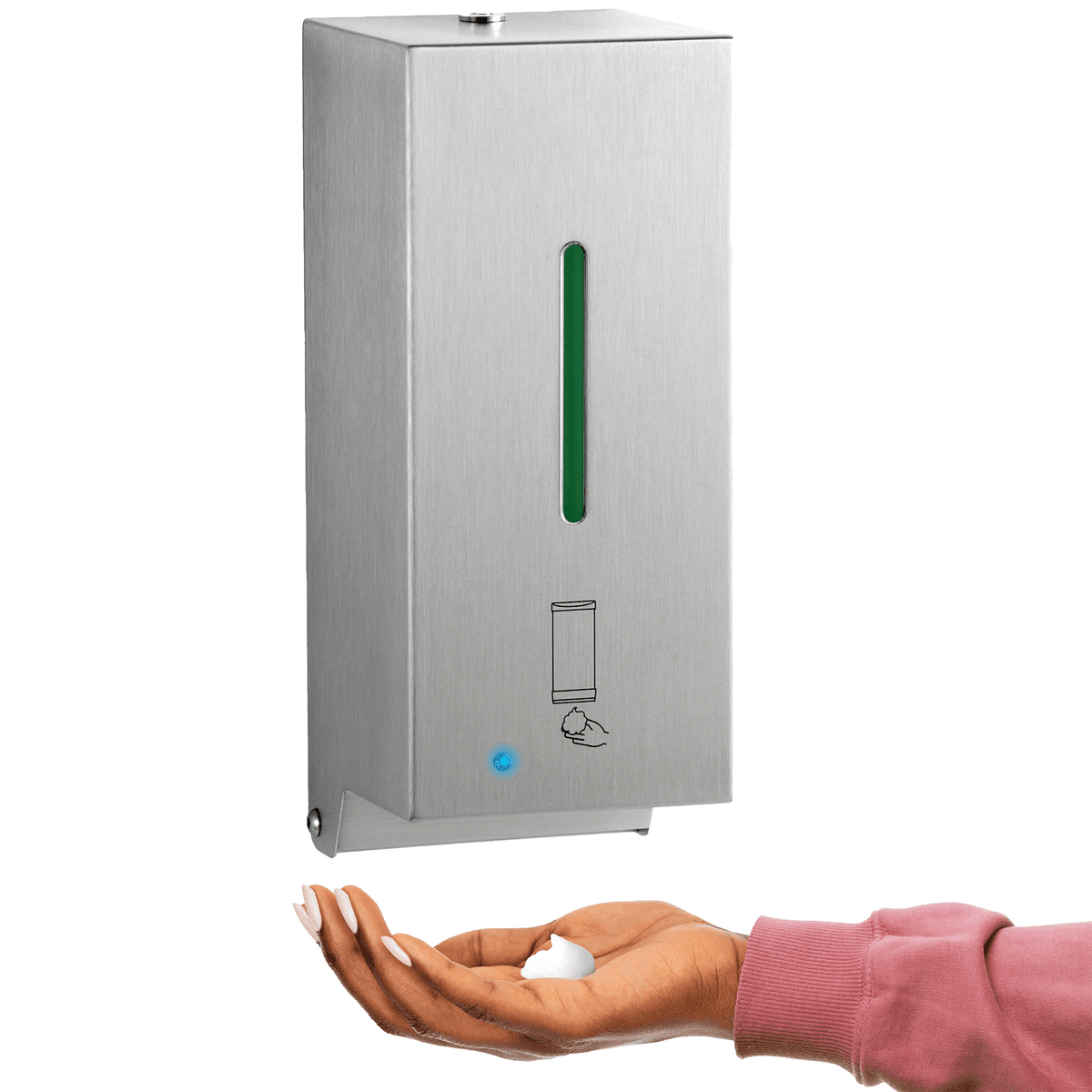 Soap Dispenser Foam 800 mL Silver Stainless Steel Automatic Surface Mount 1/Each