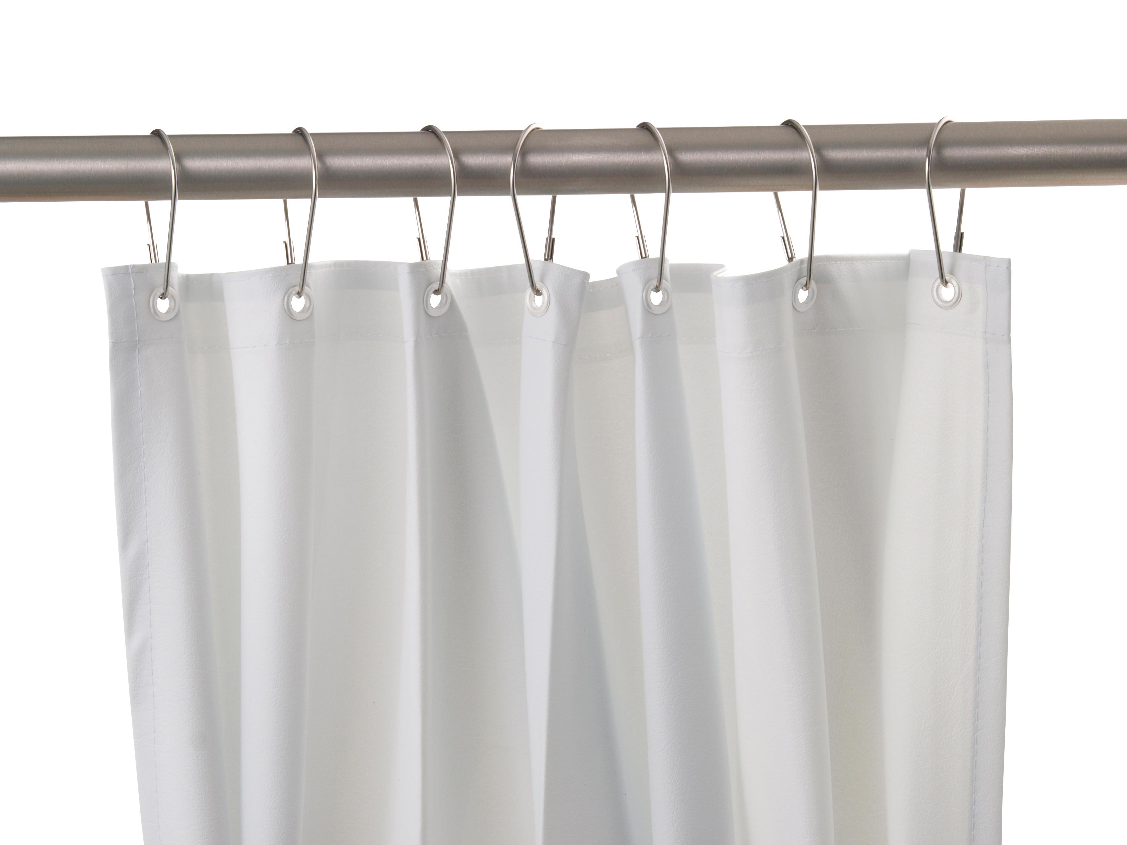 Shower Curtain 72X42 IN White Vinyl 1/Each