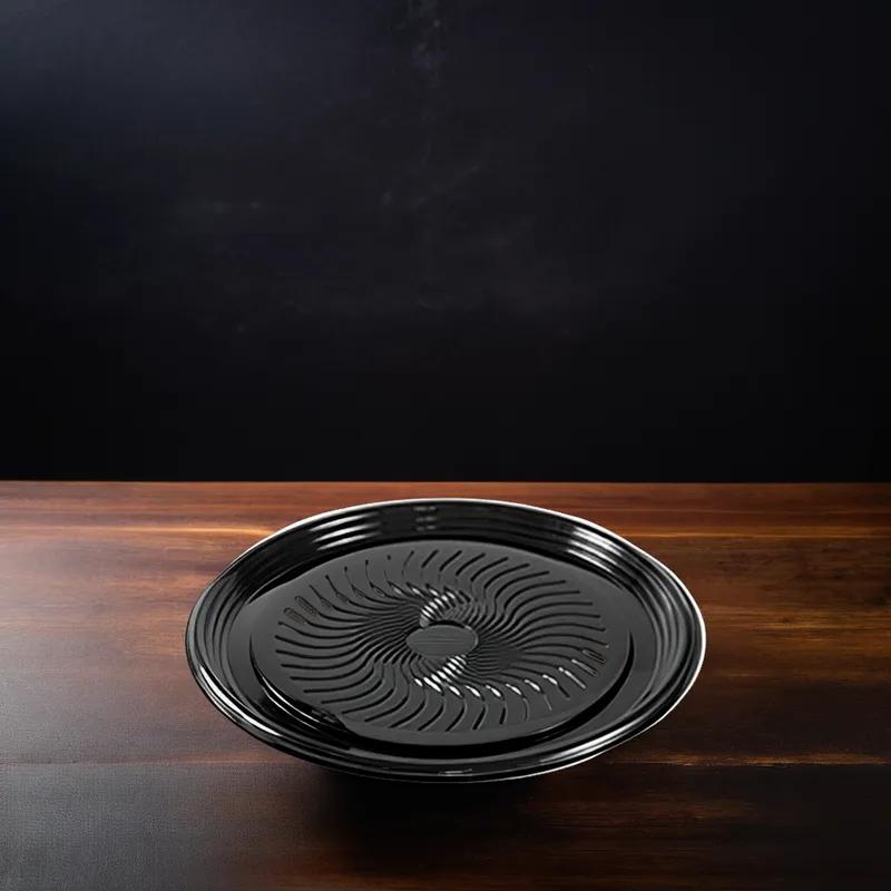 Polar Pak® Ebony Serving Tray Base 16X0.93 IN PET Black Round 50/Case