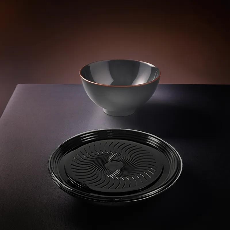Polar Pak® Ebony Serving Tray Base 16X0.93 IN PET Black Round 50/Case