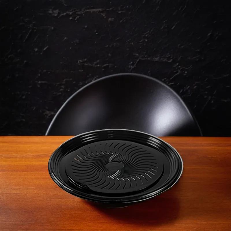 Polar Pak® Ebony Serving Tray Base 16X0.93 IN PET Black Round 50/Case