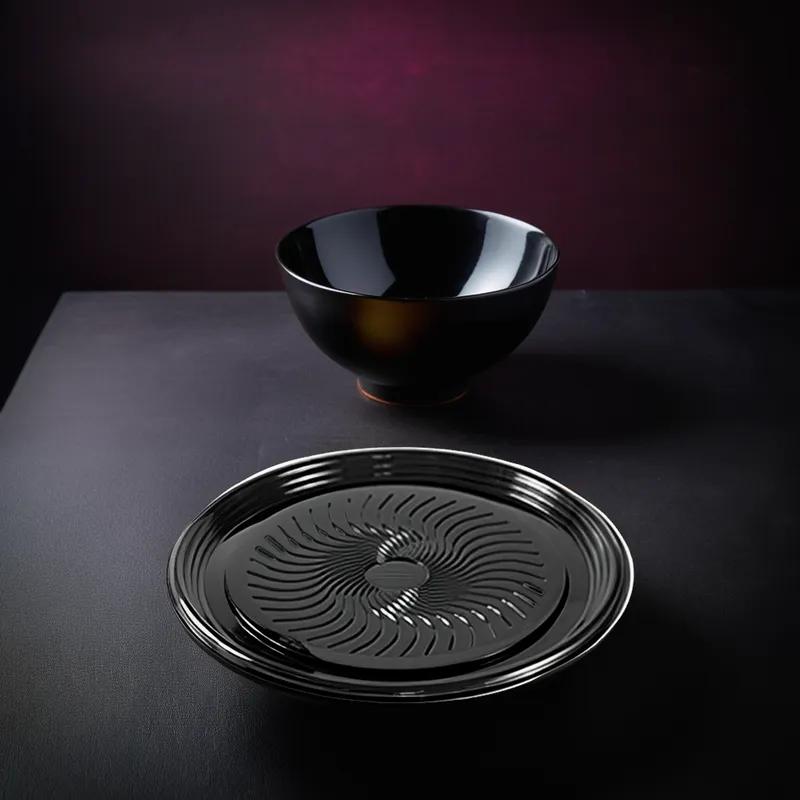 Polar Pak® Ebony Serving Tray Base 16X0.93 IN PET Black Round 50/Case