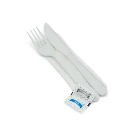 Victoria Bay 5PC Cutlery Kit PP White Heavy Duty With Napkin,Fork,Knife,Salt & Pepper 250/Case