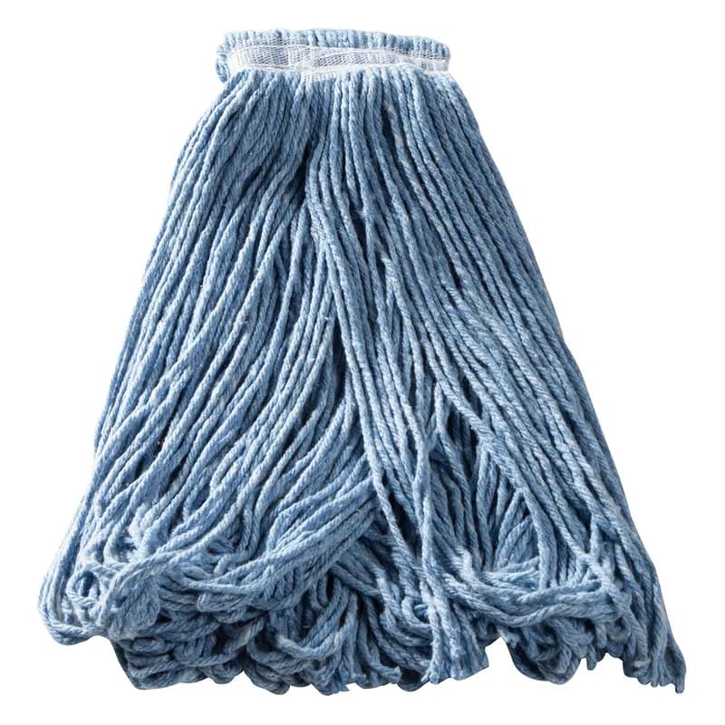 Wet Mop Head Large (LG) 24 OZ Blue Cotton Blend (65% Cotton, 35% PET) Universal Headband Looped 12/Case