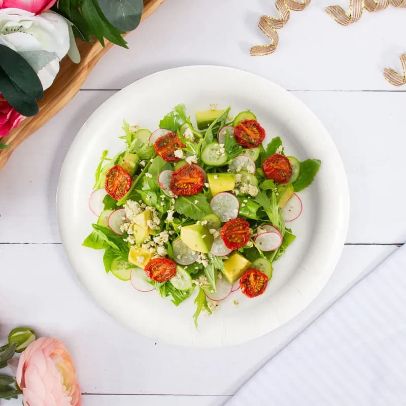 Solo® Plate 8.97X8.97 IN Coated Paper White Medium Weight Freezer Safe 125 Count/Pack 4 Packs/Case 500 Count/Case