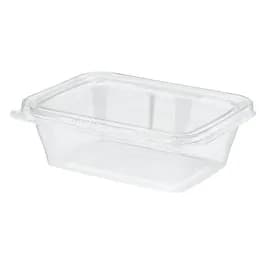 Safe-T-Fresh® Deli Container Hinged With Flat Lid 24 OZ RPET Clear Rectangle 200/Case
