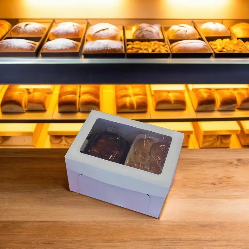Bakery Box 1/4 Size 14X10X8 IN Paperboard With Window 25/Case