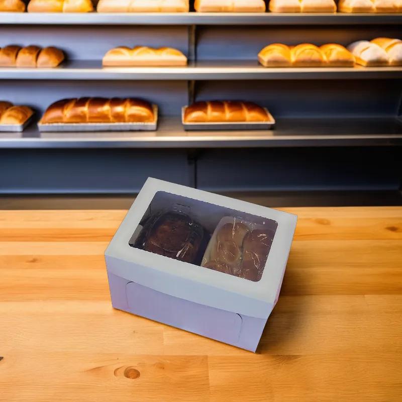 Bakery Box 1/4 Size 14X10X8 IN Paperboard With Window 25/Case