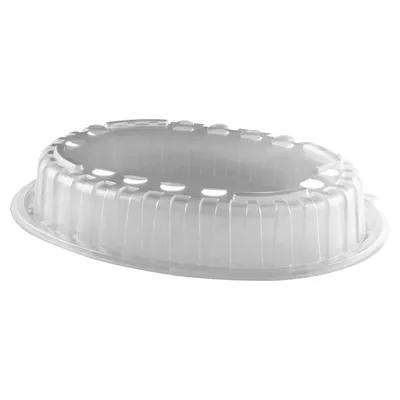 Lid Dome 10.7X8.4X2.09 IN 1 Compartment PP Clear Oval For Container Unhinged Anti-Fog 380/Case
