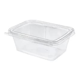 Safe-T-Fresh® Deli Container Hinged With Flat Lid 32 OZ RPET Clear Rectangle 200/Case