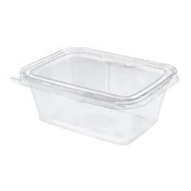 Safe-T-Fresh® Deli Container Hinged With Flat Lid 32 OZ rDPET Clear Rectangle 200/Case