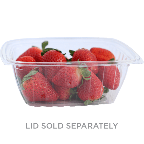 Deli Container Base 32 OZ PLA Clear Rectangle 600/Case