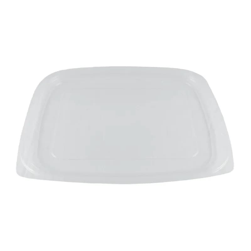 Lid Flat 7.5X6.5X0.3 IN PLA Clear Rectangle For 24-32 OZ Deli Container 600/Case