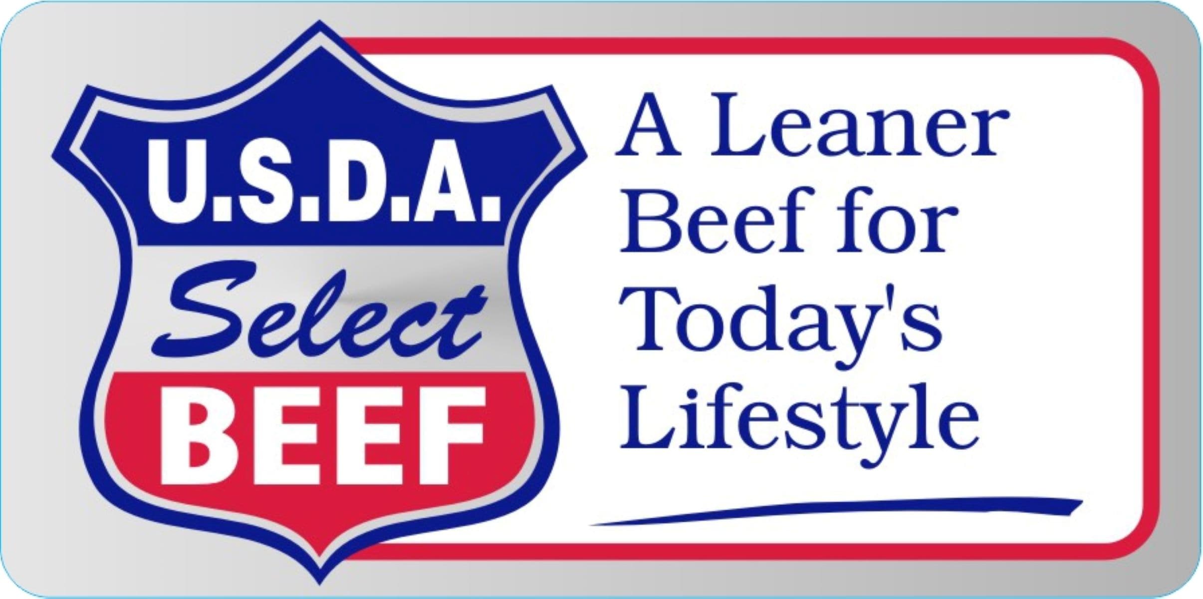 USDA Select Beef A Leaner Beef for Today's Meat Label 1.5X3 IN Red Blue White Silver 1000 Count/Roll 15 Rolls/Case