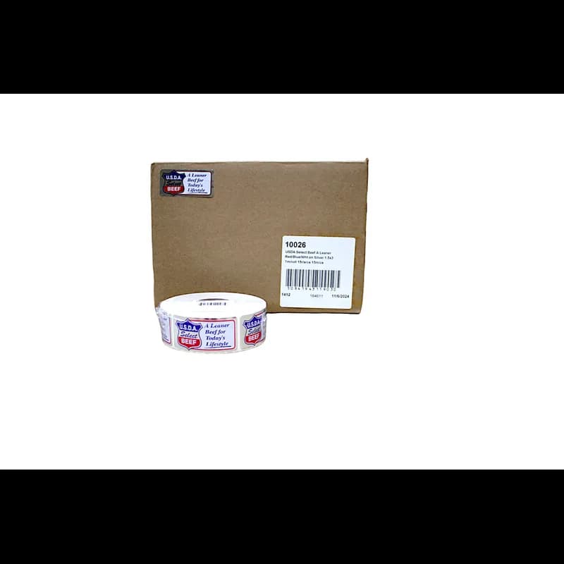 USDA Select Beef A Leaner Beef for Today's Meat Label 1.5X3 IN Red Blue White Silver 1000 Count/Roll 15 Rolls/Case