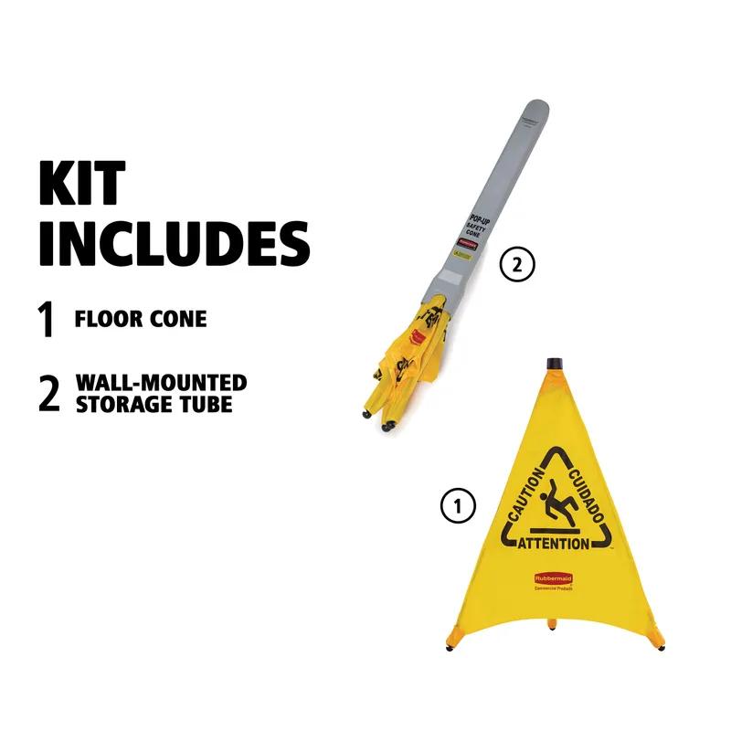 Wet Floor Sign 2.5X21X20 IN Yellow Pop-Up 12/Case