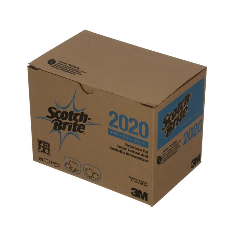 Scotch-Brite™ 2020 Scouring Pad 2.8X4.5 IN Heavy Duty Coiled Fiber Purple Bow Dishwasher Safe 24/Case