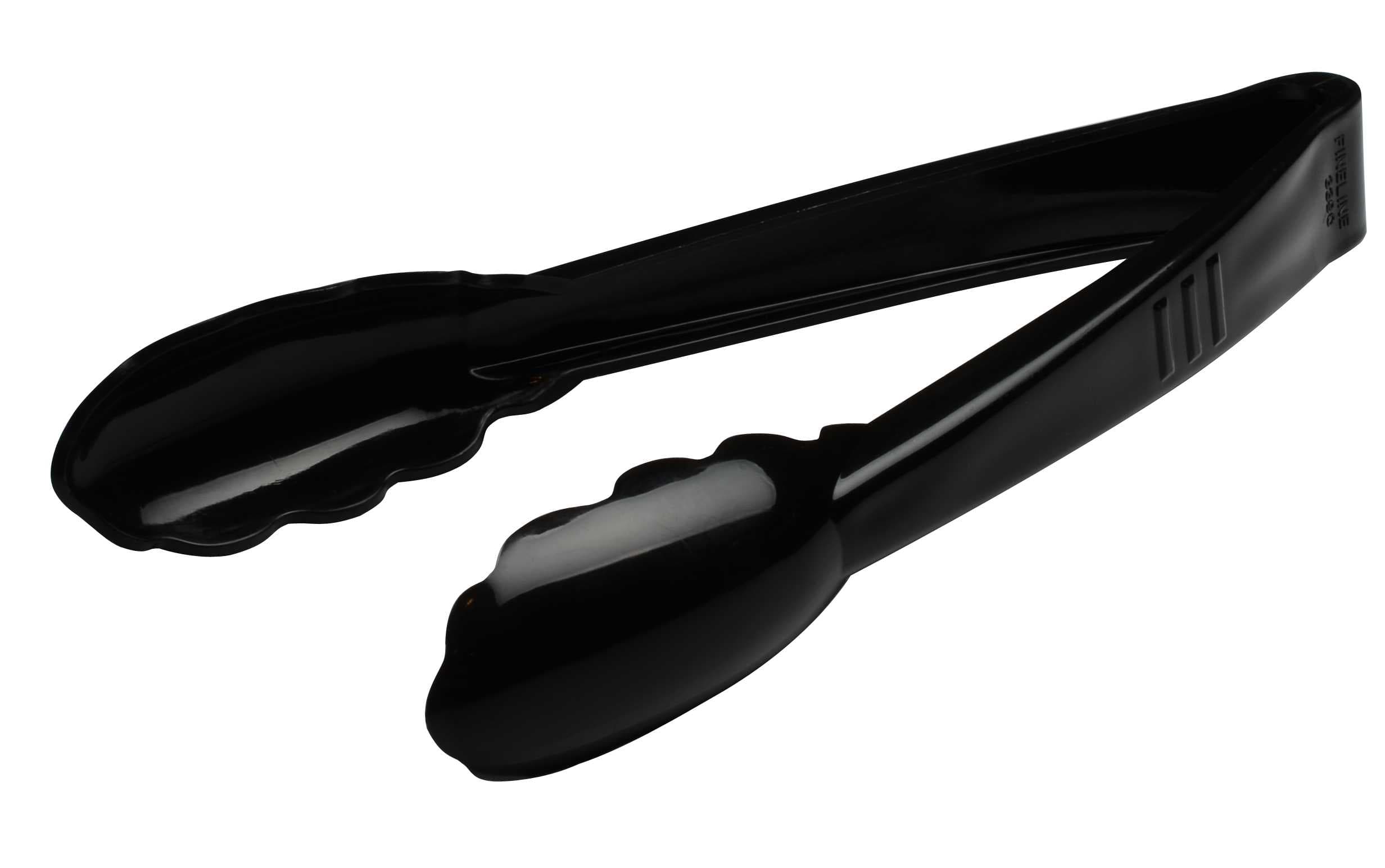Platter Pleasers Serving Tongs 9 IN PP Black Extra Heavy Duty Scalloped 24/Case