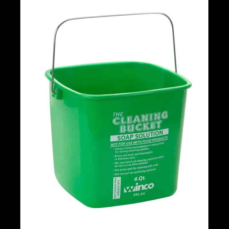 Kleen Pail 8.25X8.25X8.25 IN 6 QT PP Green Rectangle 1/Each